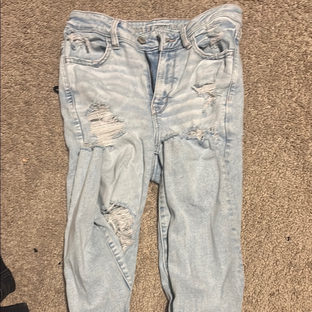 Light Blue Distressed Women's Jeans